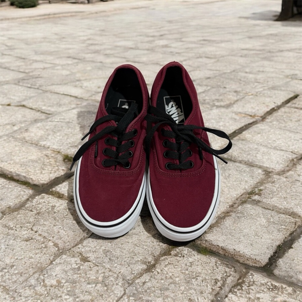 Vans Maroon Canvas Sneakers with Black Laces